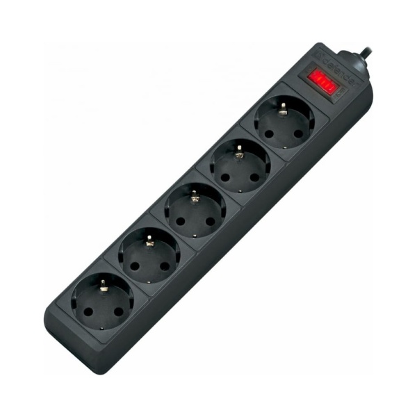 Фильтр сетевой Defender ES 3, 5 розеток, 3 м, чёрный